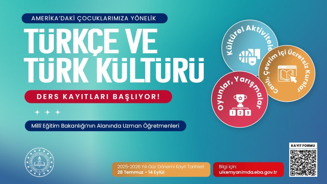 AMERİKA'DAKİ ÇOCUKLARIMIZA ÖZEL TÜRKÇE VE TÜRK KÜLTÜRÜ DERS KAYITLARI BAŞLADI